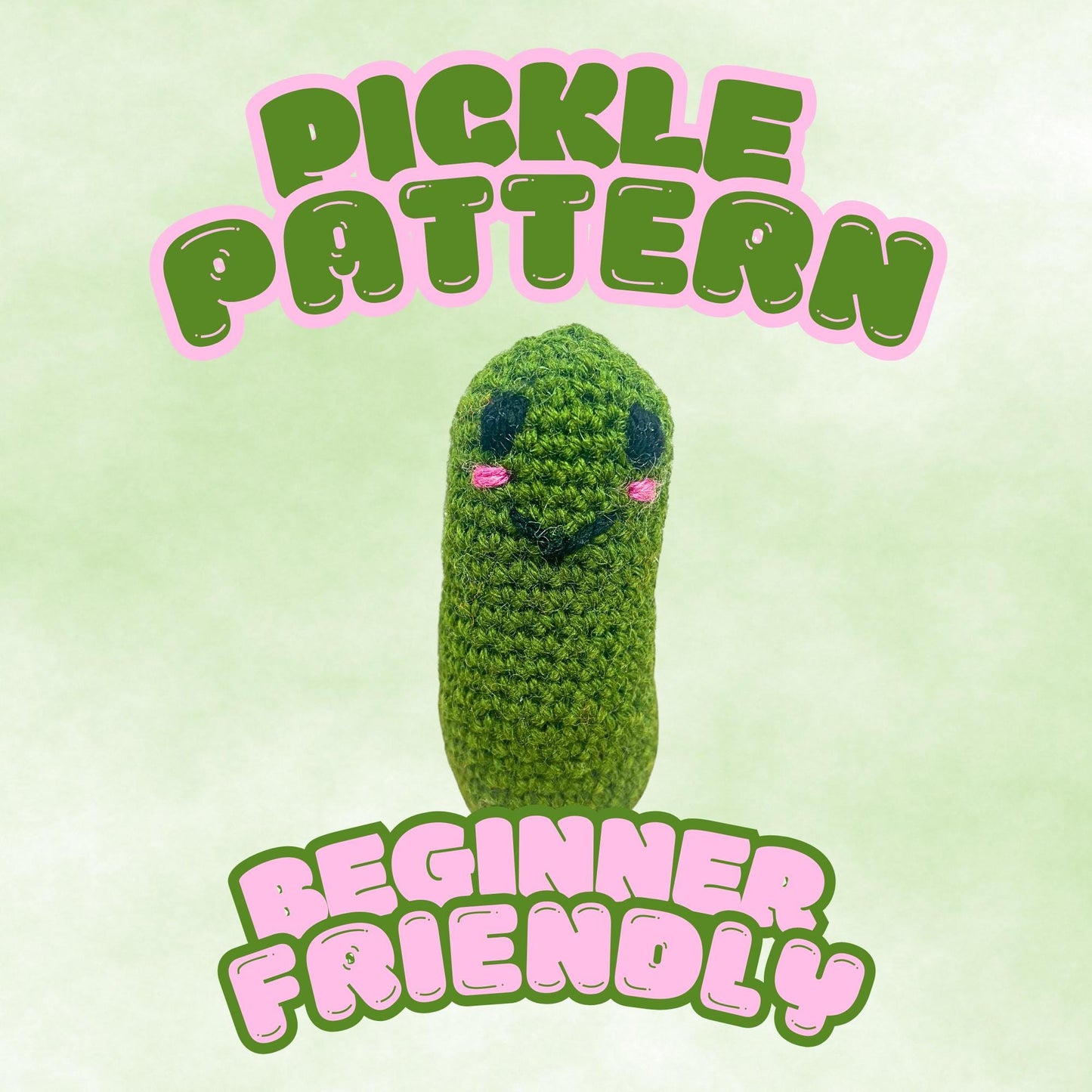 Pickle Crochet Pattern - Easy Crochet Pattern - Beginner Friendly - Food Crochet Pattern