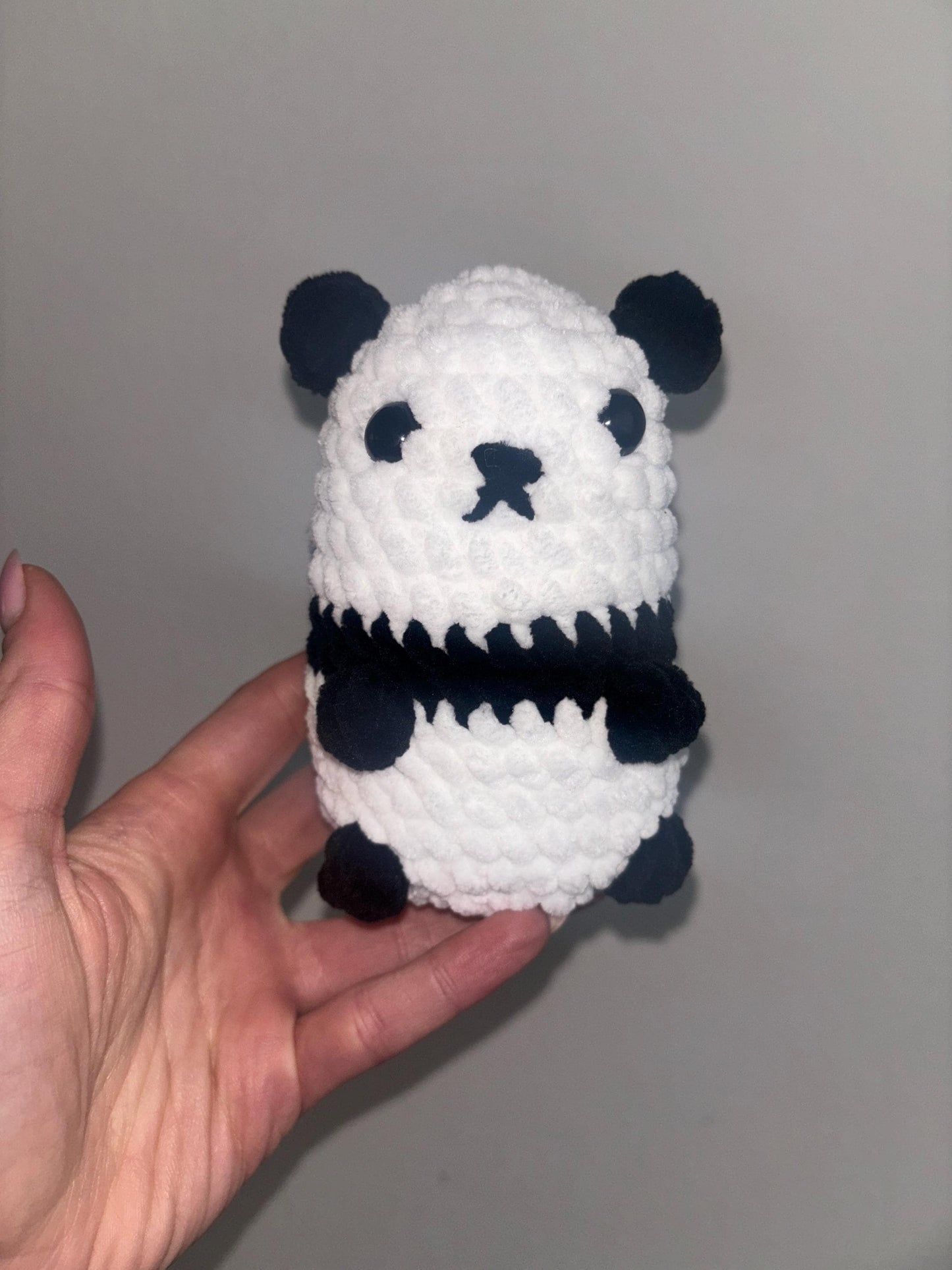 Panda Amigurumi Crochet Pattern | Cute No Sew Puff Stitch Panda Plush | Easy Beginner PDF Tutorial by DonnaLoops