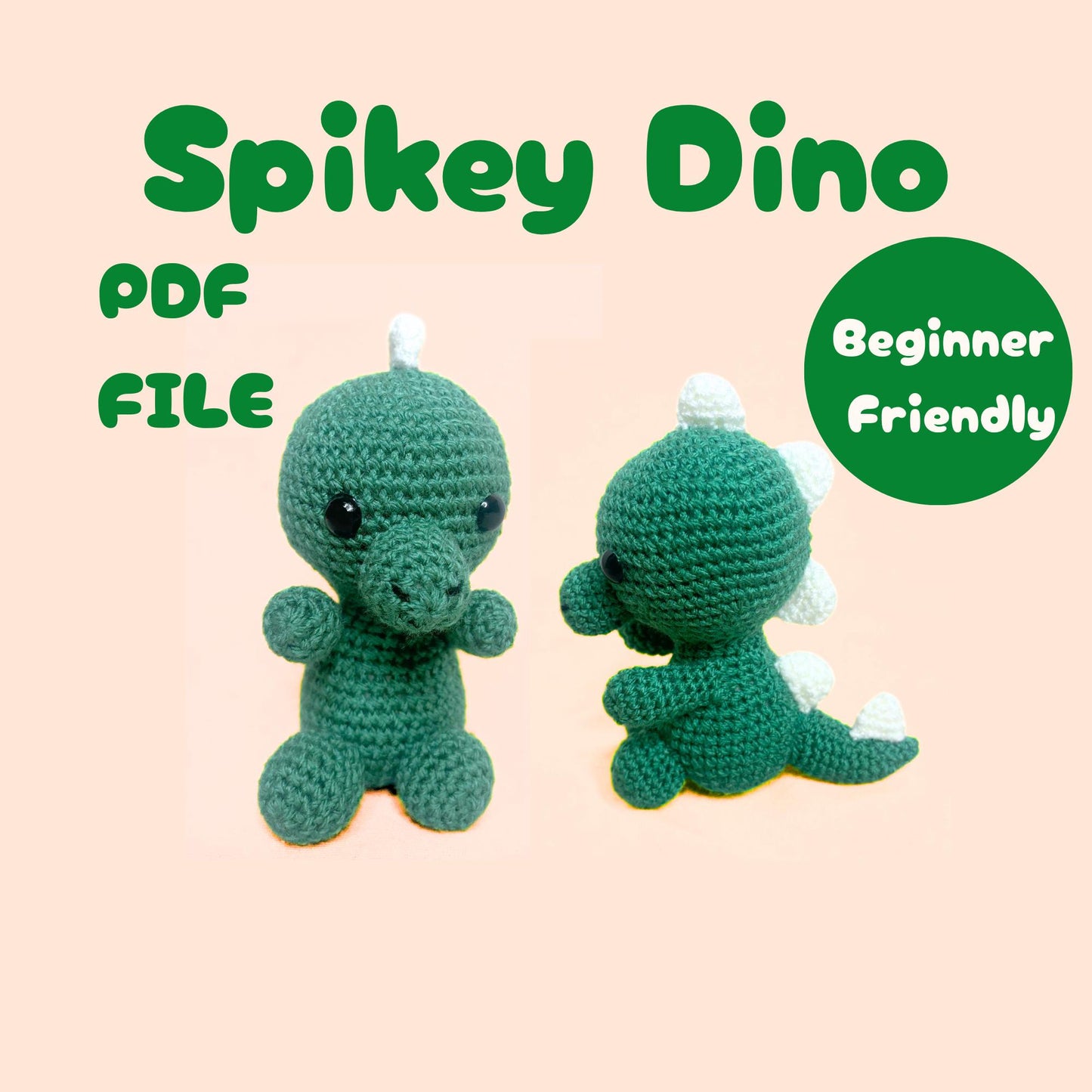Dinosaur Crochet Pattern - Amigurumi for beginners - Easy step by step