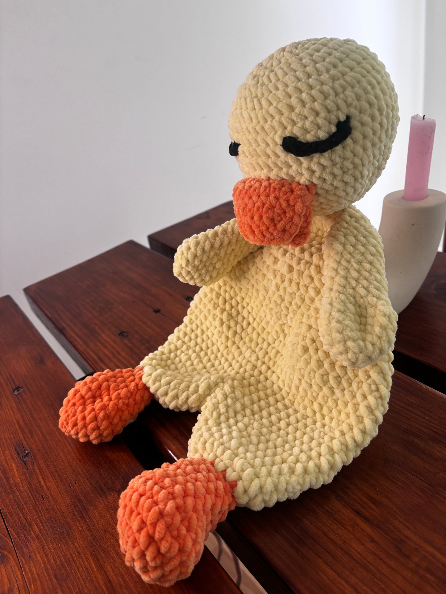 Crochet Duck Snuggler Pattern - Cuddly Amigurumi Lovey for Babies