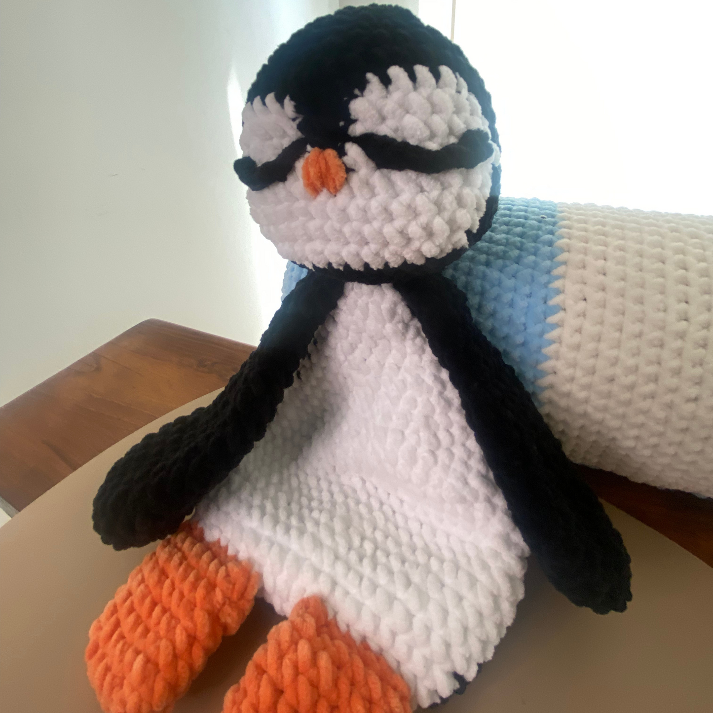 Penguin Snuggler Crochet Pattern – Amigurumi Lovey for Babies & Gifts