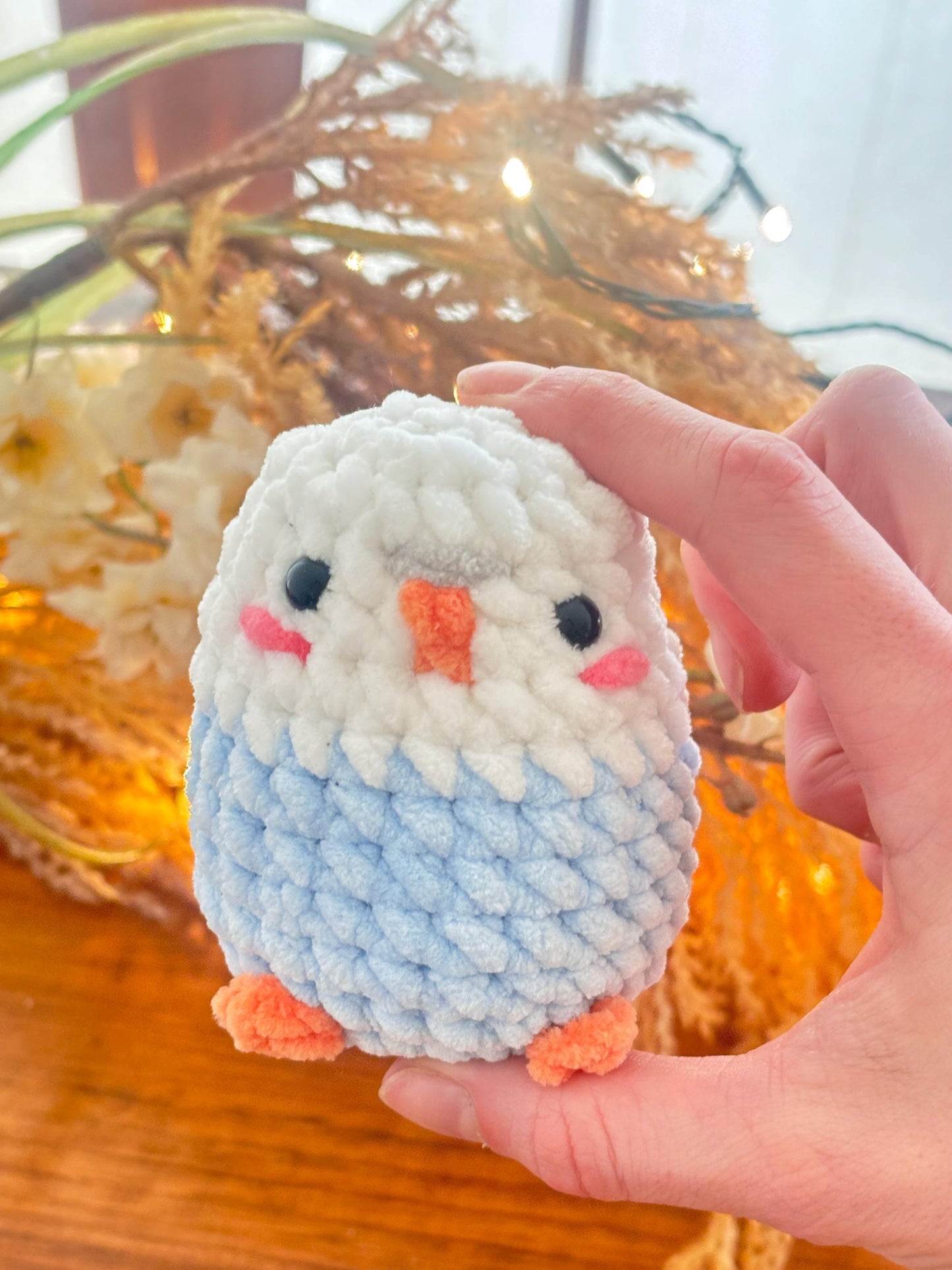 No Sew Chubby Blue Budgie Crochet Pattern β Amigurumi Bird PDF Tutorial, Parakeet Plushie Pattern, Easy Beginner Digital Download