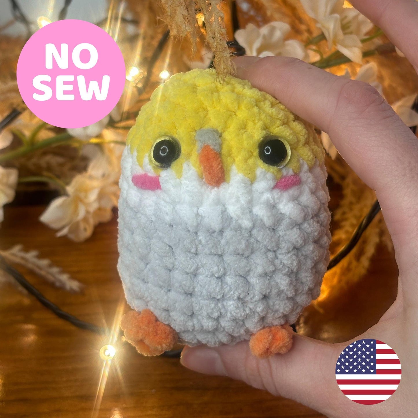 Mini Budgie Crochet Pattern โ No Sew Amigurumi Bird PDF โ Cute Parakeet Plushie โ Beginner-Friendly Crochet Toy โ Kawaii Bird Pattern