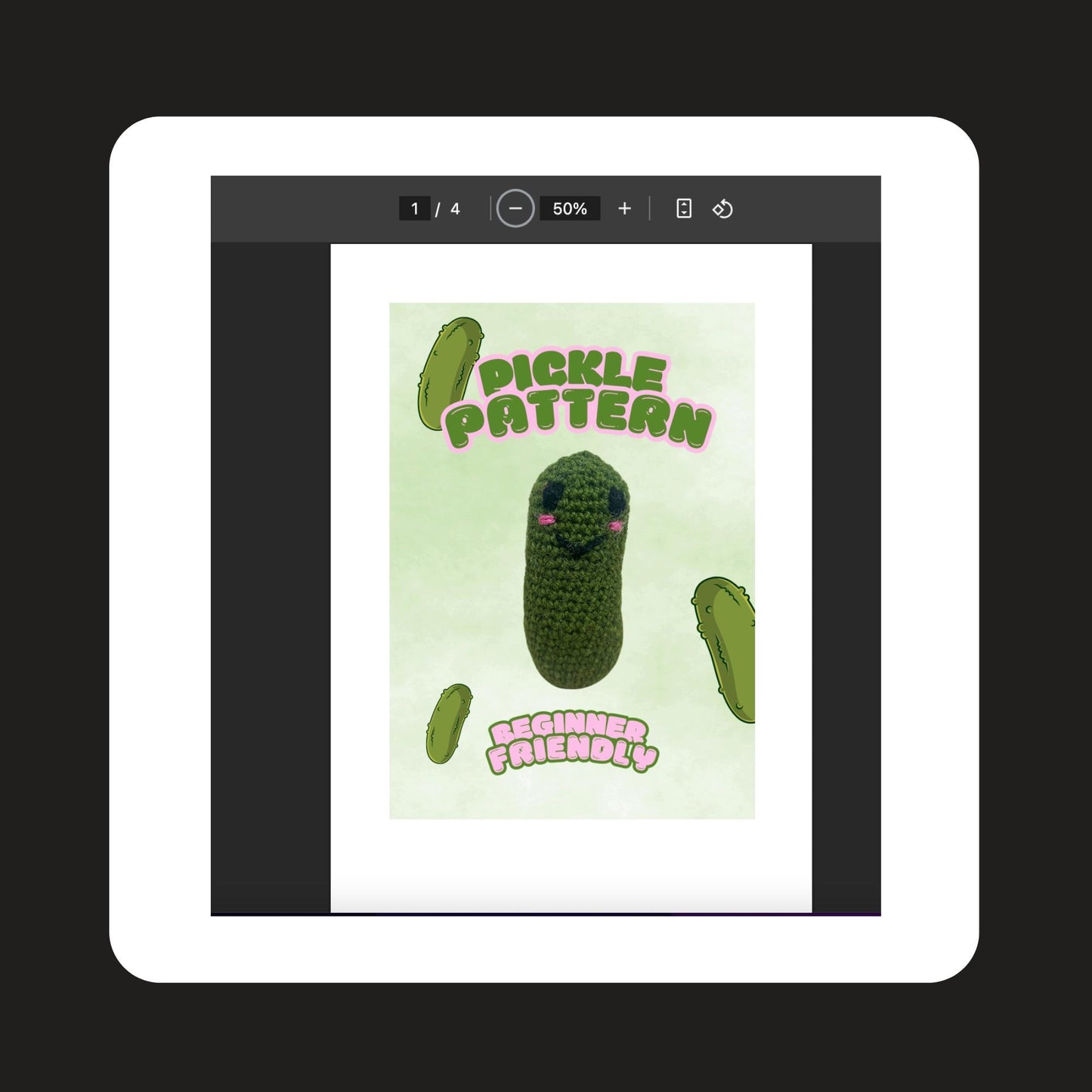 Pickle Crochet Pattern - Easy Crochet Pattern - Beginner Friendly - Food Crochet Pattern