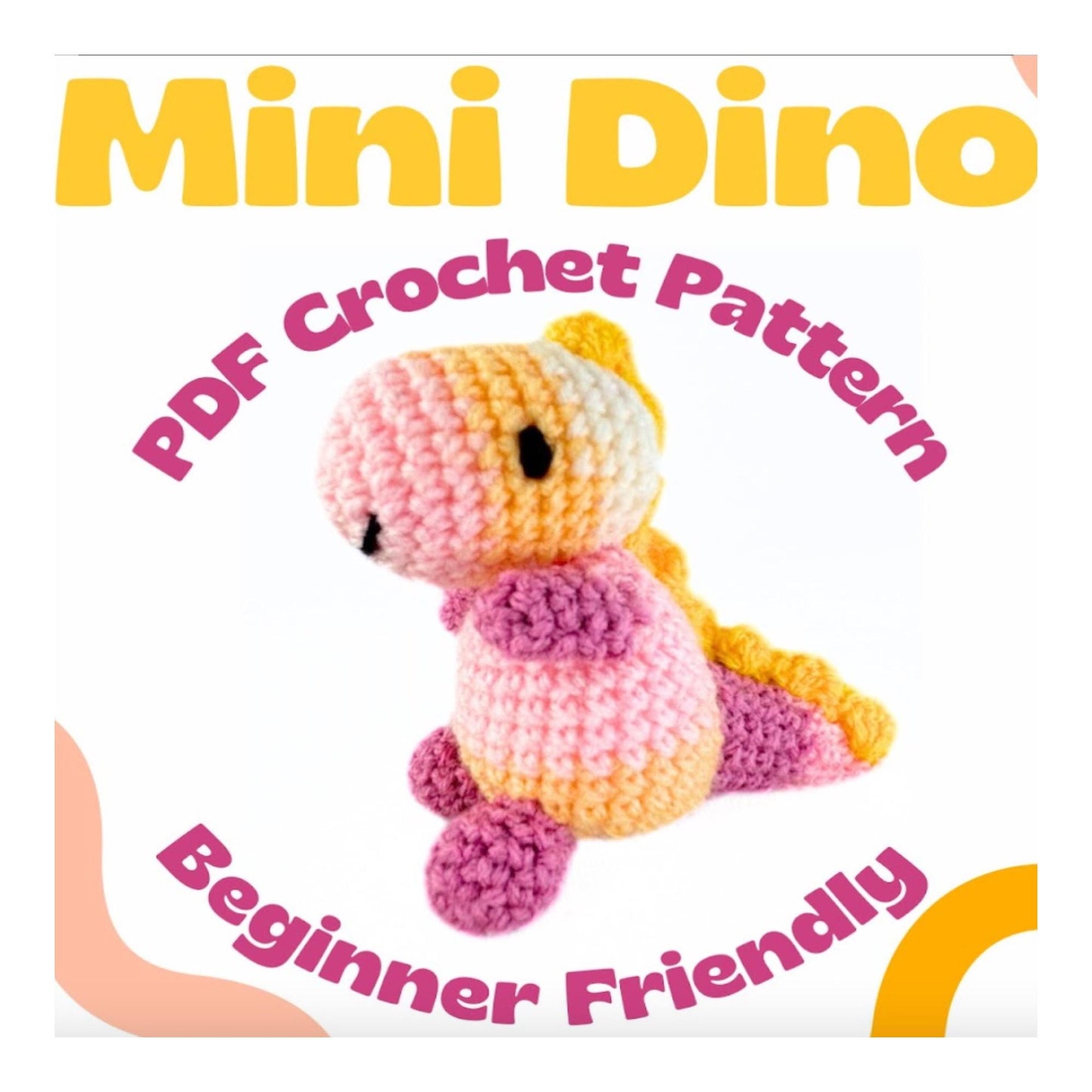 Mini Crochet Dino Pattern - Amigurumi Dino Tutorial