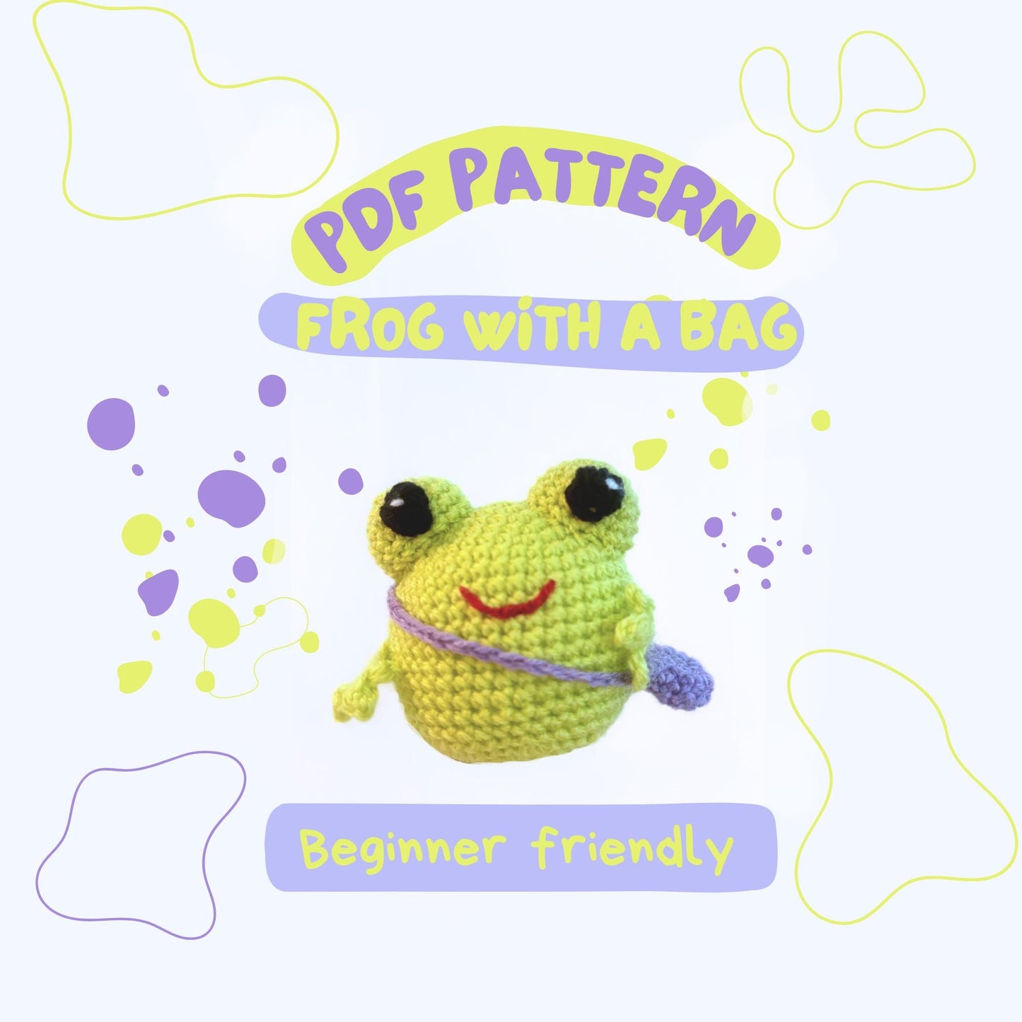 Cute Crochet Frog Plushie - Easy-to-Follow Tutorial Included - Instant Download