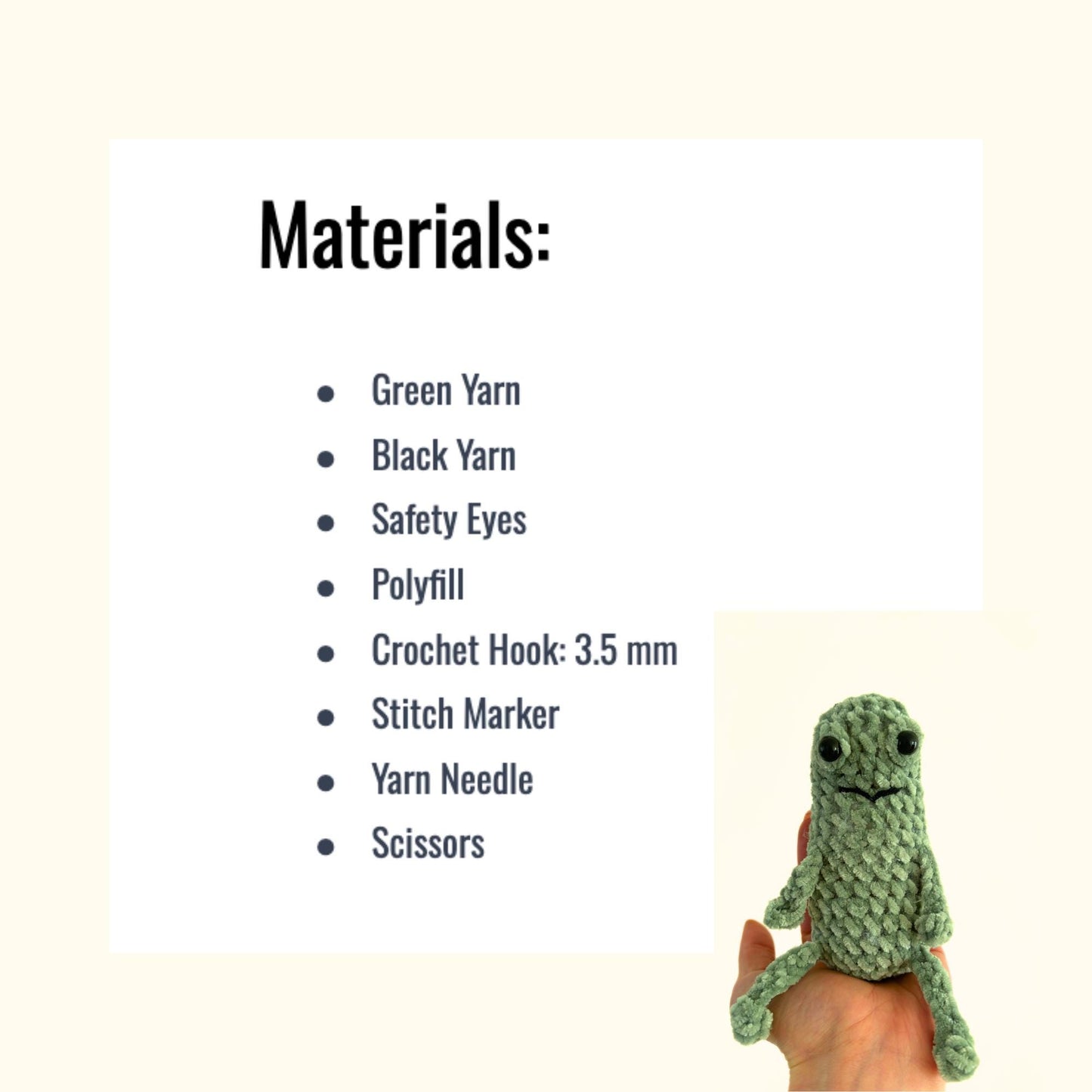 No Sew Amigurumi Pattern Pickle Leggy Frog Crochet | Puff Stitch Eyes | Beginner Frog Plush Pattern Crochet Toy Tutorial