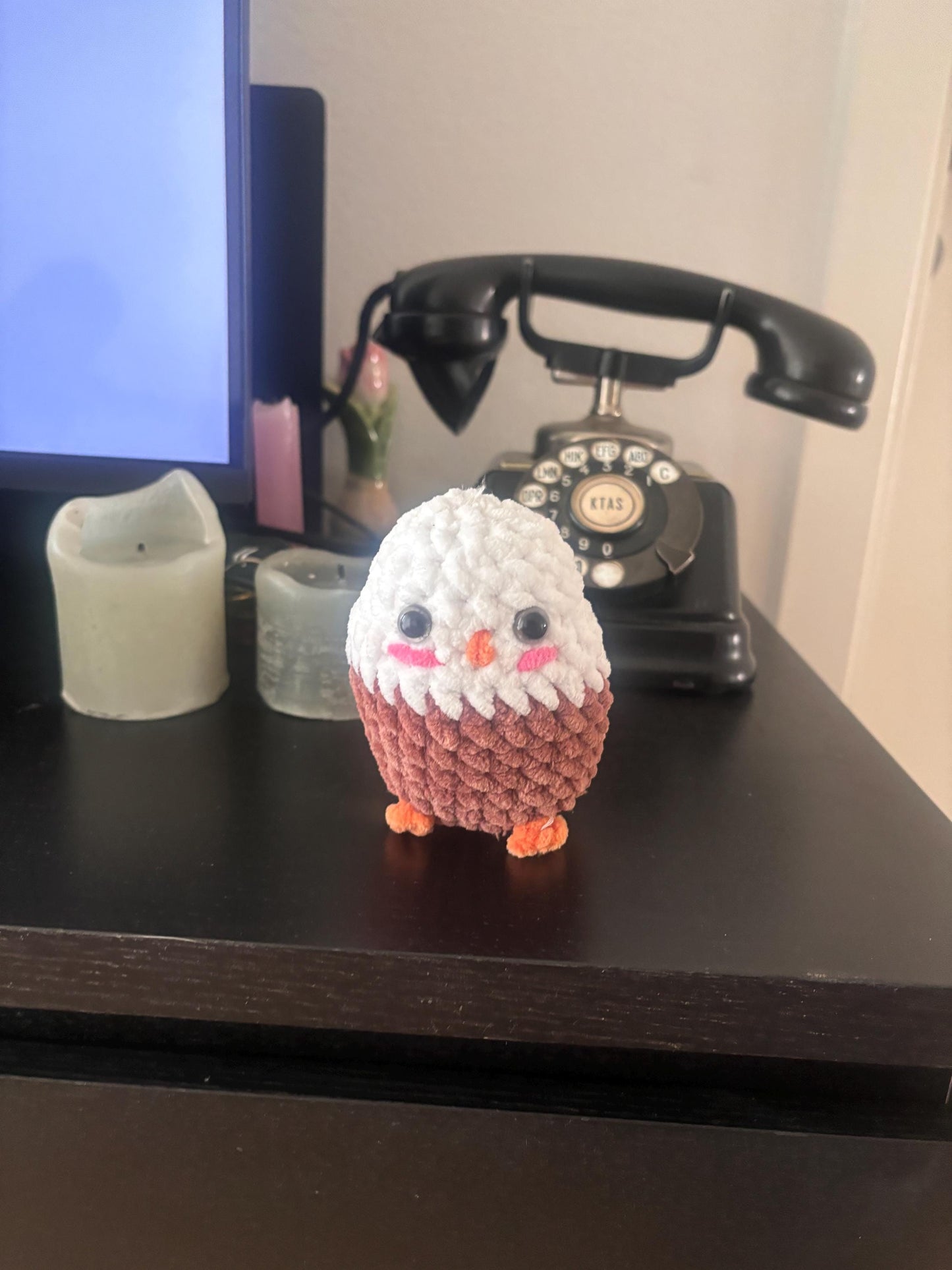 Mini No-Sew Eagle Crochet Pattern – Chubby Amigurumi Bird PDF, Easy Plushie Toy, Bald Eagle Crochet Pattern, Patriotic Animal Gift