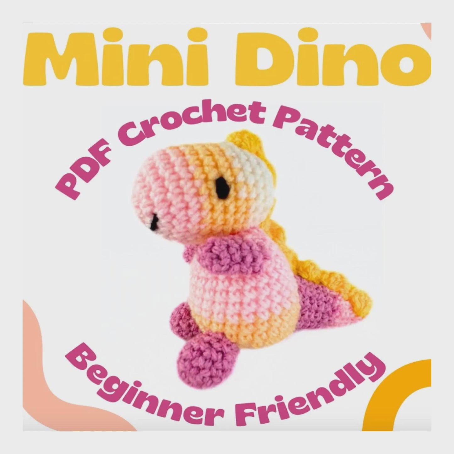 Mini Crochet Dino Pattern - Amigurumi Dino Tutorial