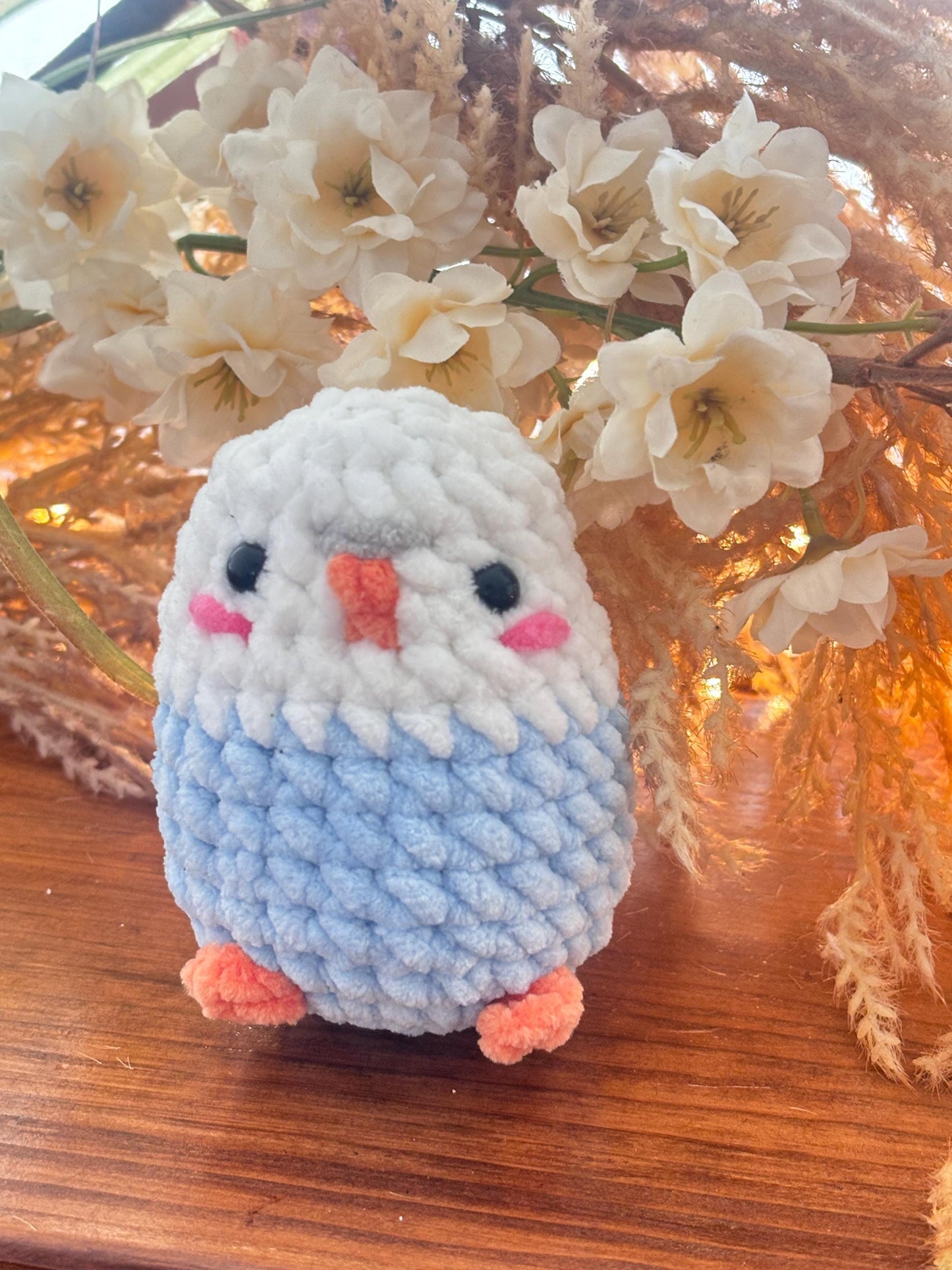 No Sew Chubby Blue Budgie Crochet Pattern – Amigurumi Bird PDF Tutorial, Parakeet Plushie Pattern, Easy Beginner Digital Download