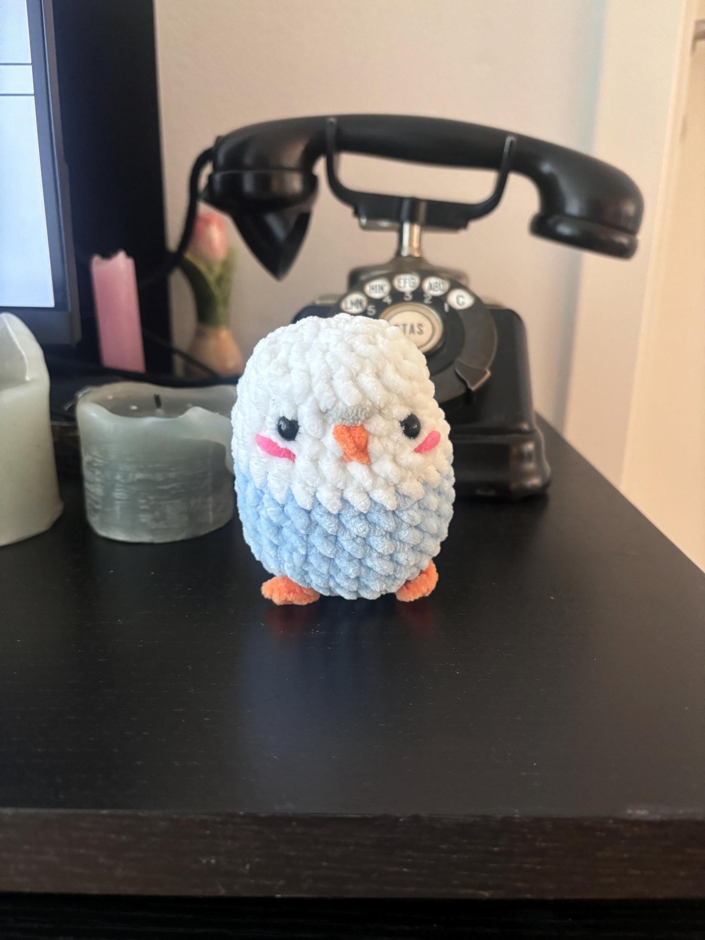No Sew Chubby Blue Budgie Crochet Pattern – Amigurumi Bird PDF Tutorial, Parakeet Plushie Pattern, Easy Beginner Digital Download
