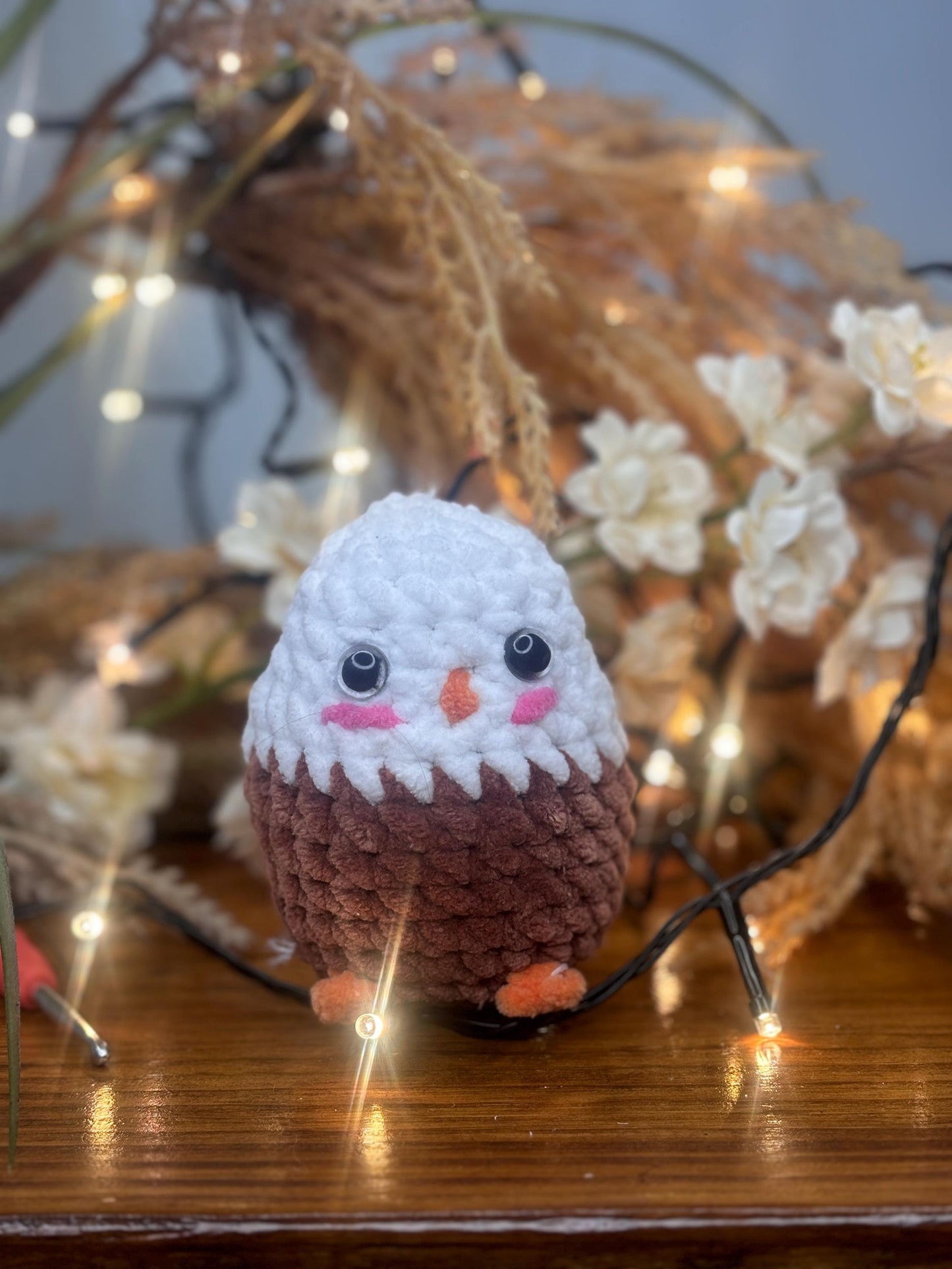 Mini No-Sew Eagle Crochet Pattern – Chubby Amigurumi Bird PDF, Easy Plushie Toy, Bald Eagle Crochet Pattern, Patriotic Animal Gift