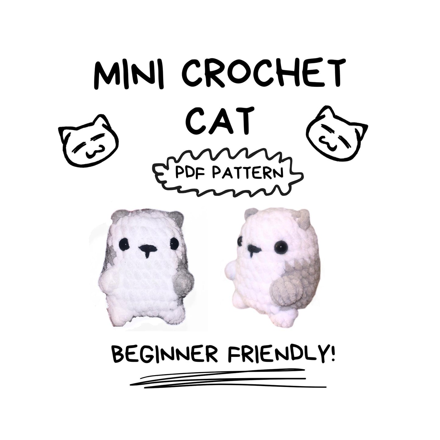 Handmade Mini Cat Amigurumi PDF - Charming Crochet Pattern for Cat Lovers