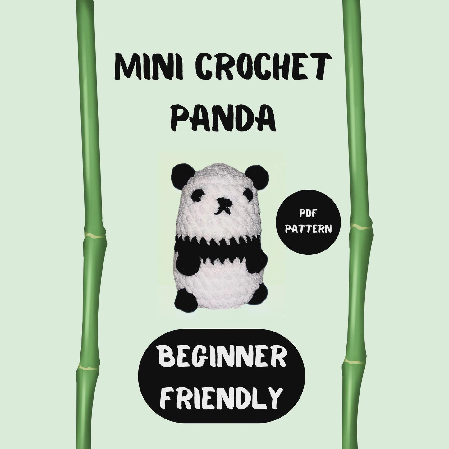 Panda Amigurumi Crochet Pattern | Cute No Sew Puff Stitch Panda Plush | Easy Beginner PDF Tutorial by DonnaLoops