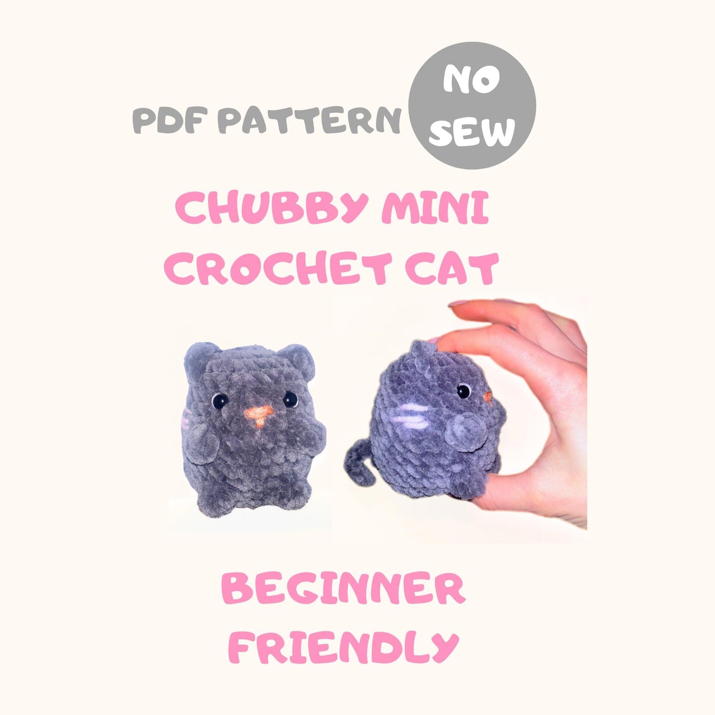 Black Cat Amigurumi Crochet Pattern | Easy Beginner PDF Pattern