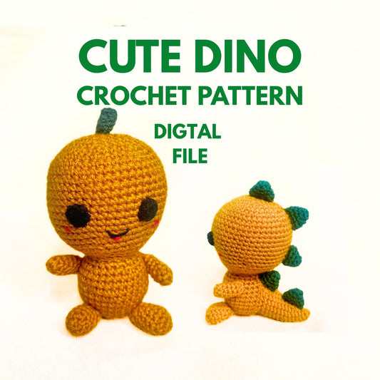 Cute Amigurumi Dinosaur Crochet Pattern – Easy Beginner PDF Plushie Toy