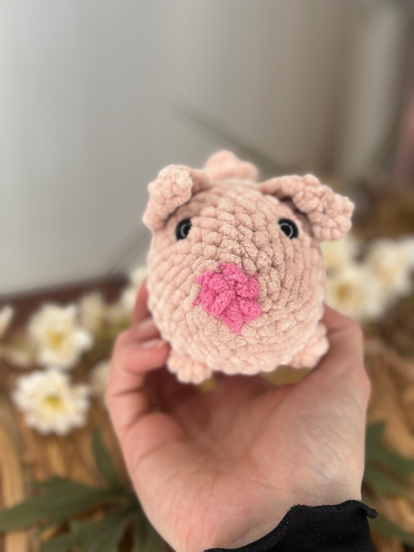 No Sew Pig Crochet Pattern | Easy Amigurumi Farm Animal Plushie Tutorial | Beginner Friendly PDF, Super Bulky Yarn, Fast Crochet Project