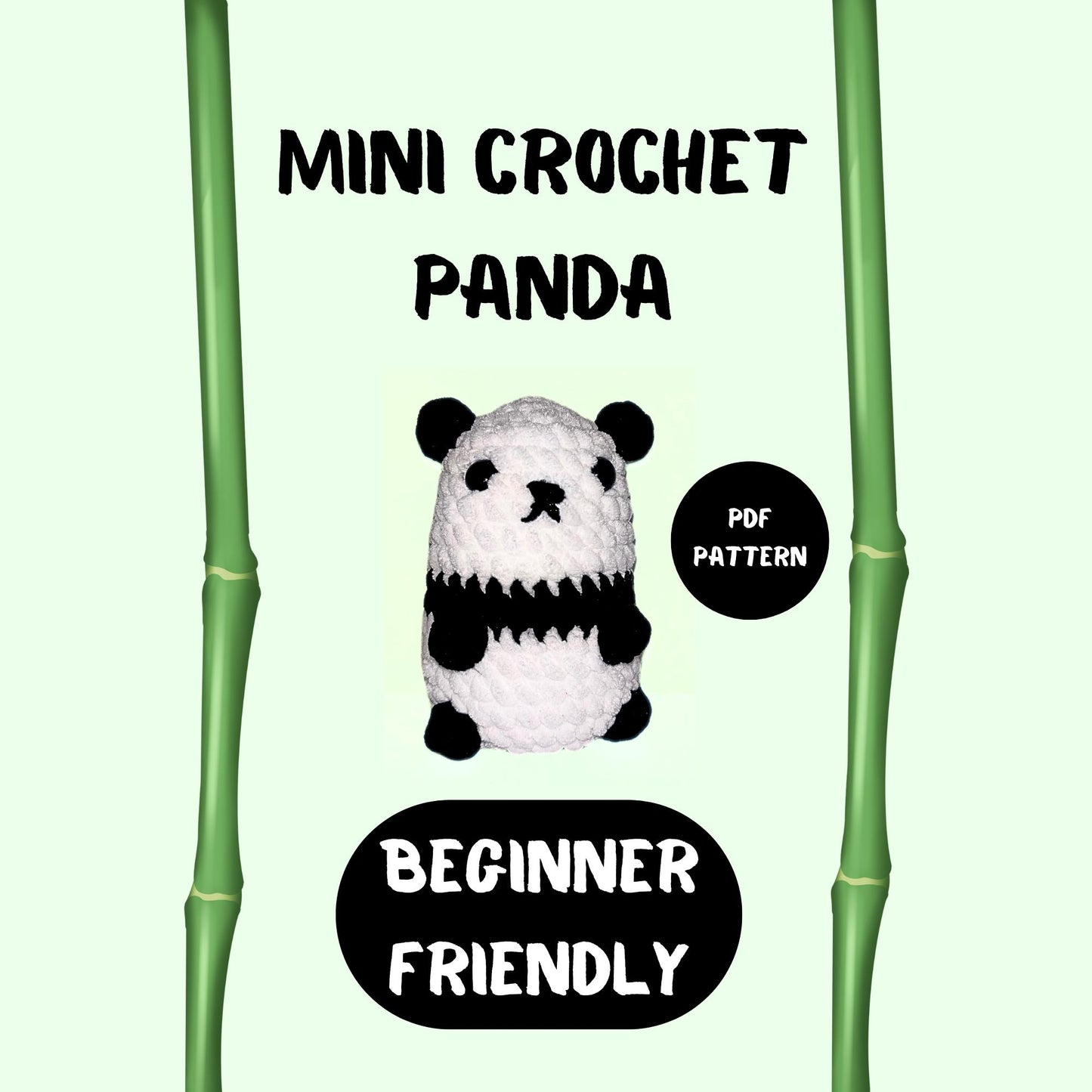 Panda Amigurumi Crochet Pattern | Cute No Sew Puff Stitch Panda Plush | Easy Beginner PDF Tutorial by DonnaLoops