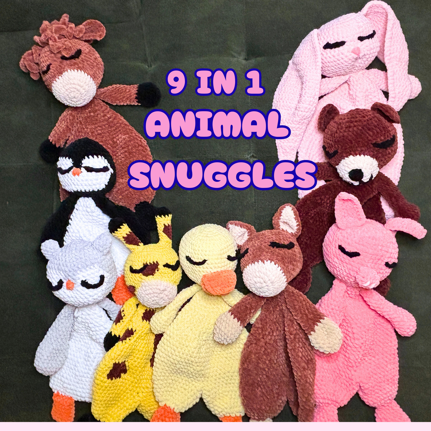 9-in-1 Animal Snuggler Crochet Pattern Bundle – PDF Download