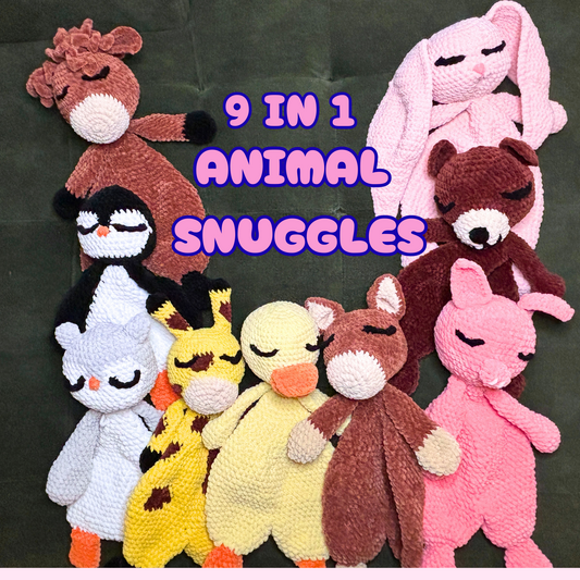 9-in-1 Animal Snuggler Crochet Pattern Bundle – PDF Download