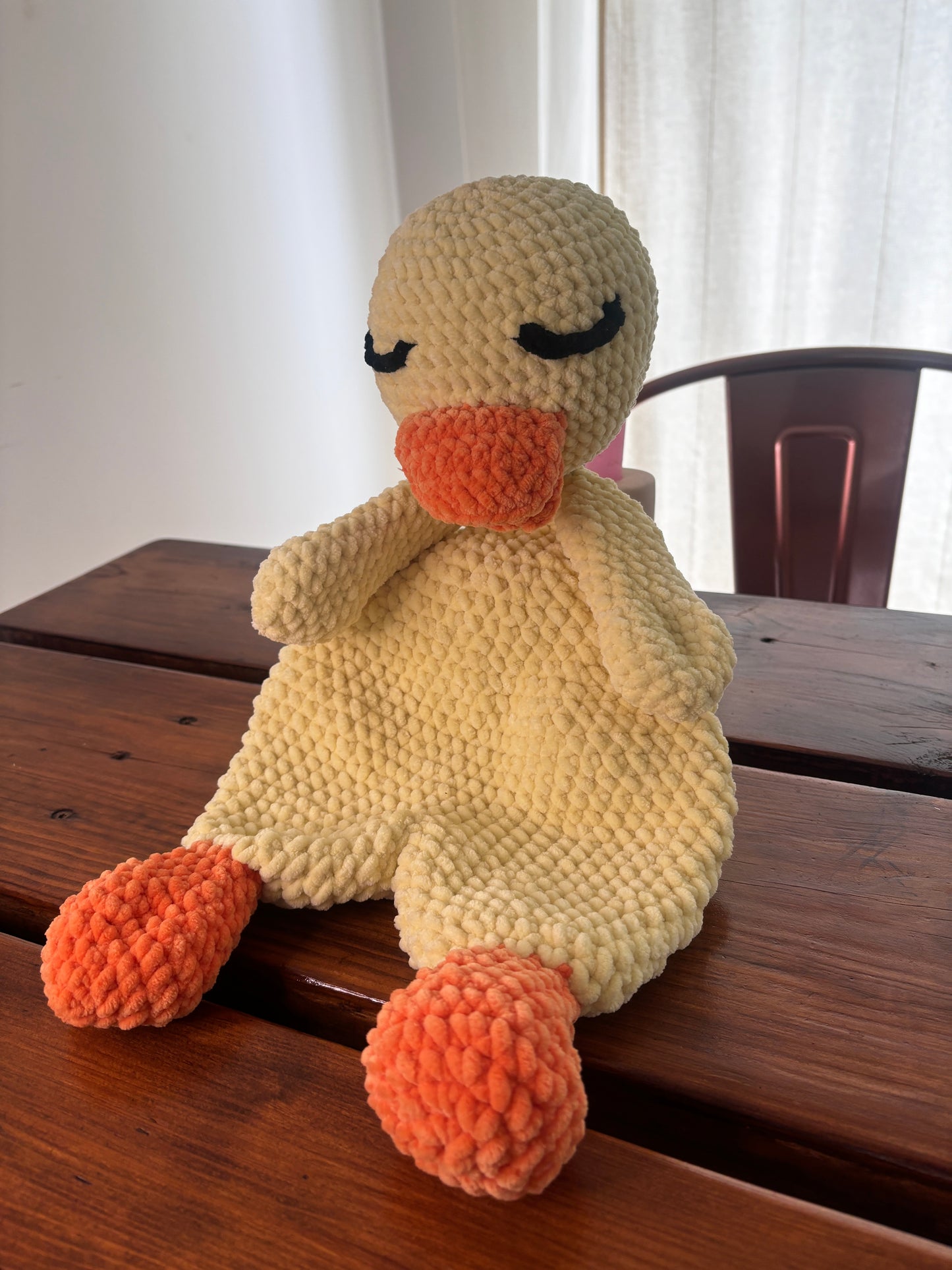 Crochet Duck Snuggler Pattern - Cuddly Amigurumi Lovey for Babies