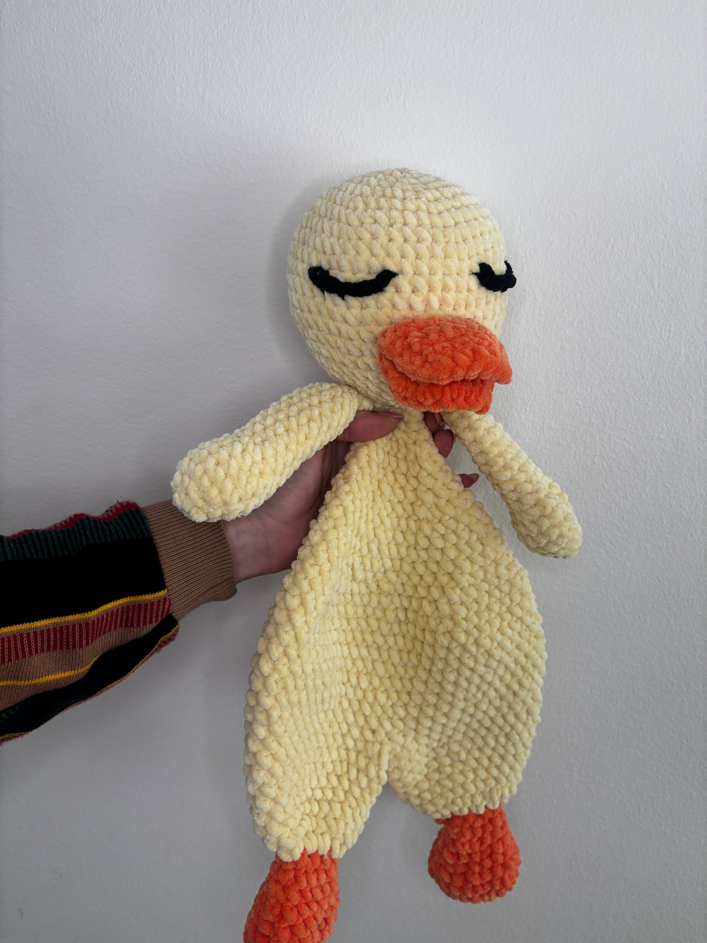 Crochet Duck Snuggler Pattern - Cuddly Amigurumi Lovey for Babies