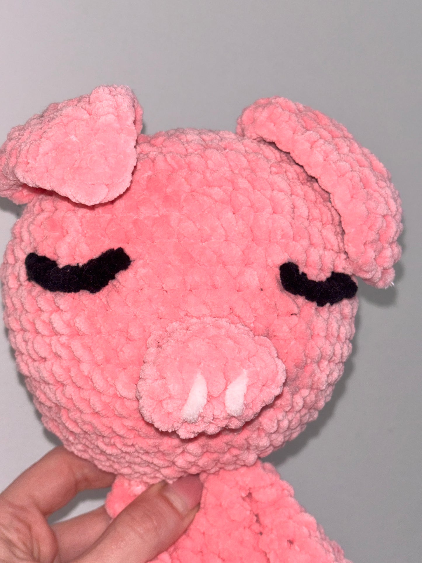 Pig Snuggler Crochet Pattern – Plush Lovey + Baby Blanket Design