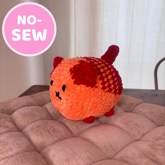 Loaf Cat Crochet Pattern – Orange (No Sew)