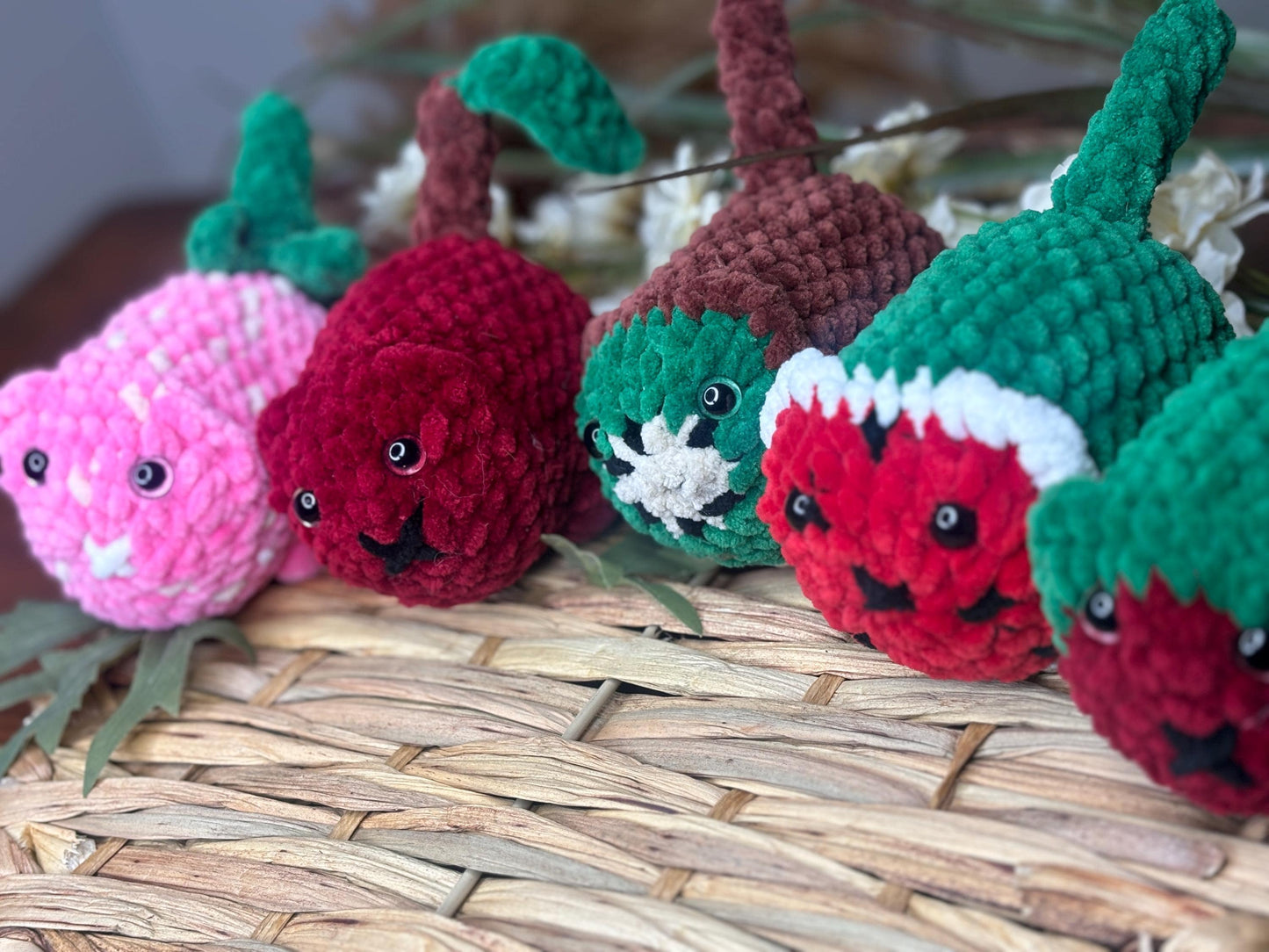 5-in-1 Loaf Cat Crochet Pattern Bundle – No Sew Food Cat Amigurumi Patterns – Beginner Crochet Plushie Set – Kawaii Fruit Cat Tutorials