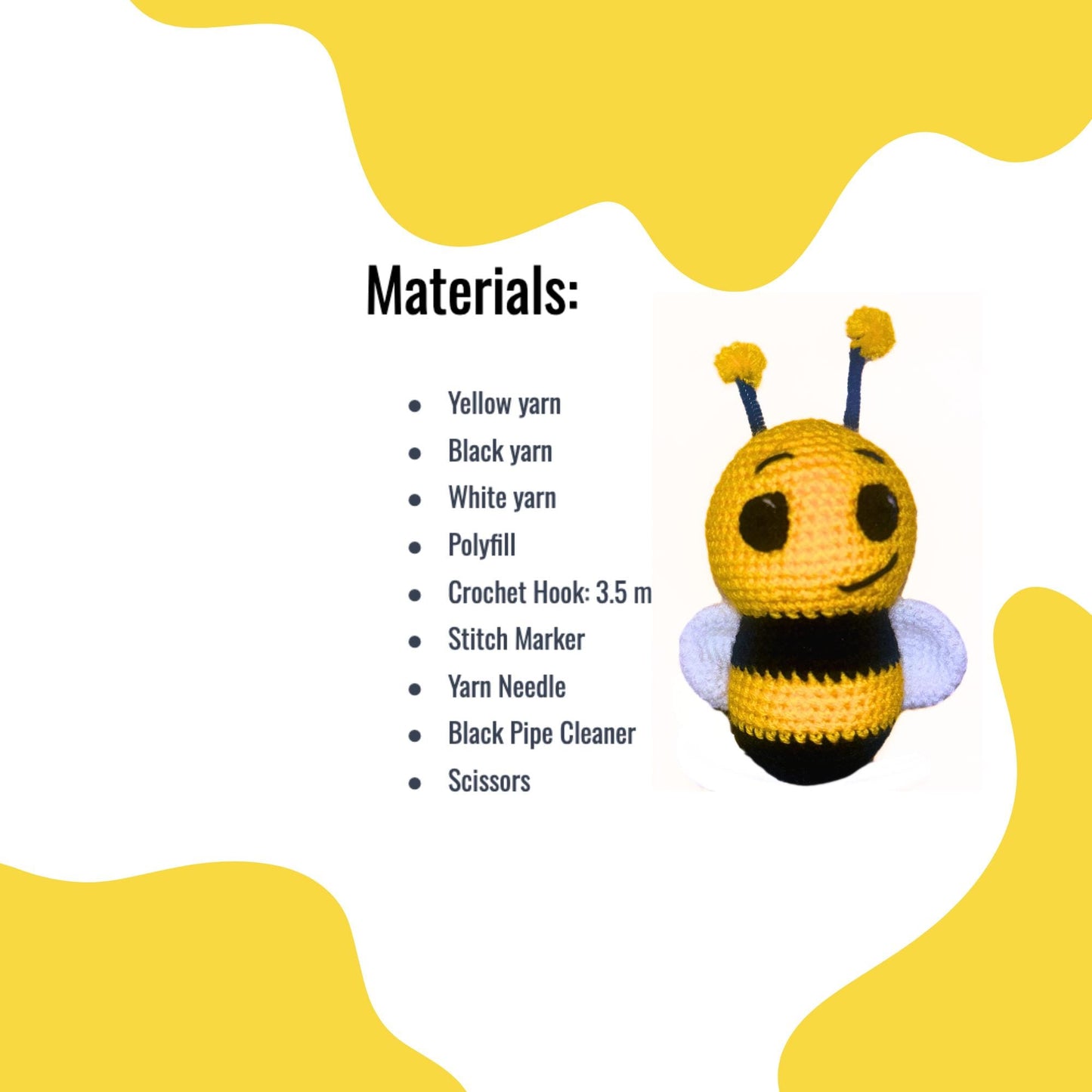 Crochet Bee Pattern - Cute Amigurumi Plush Toy - Beginner-Friendly PDF
