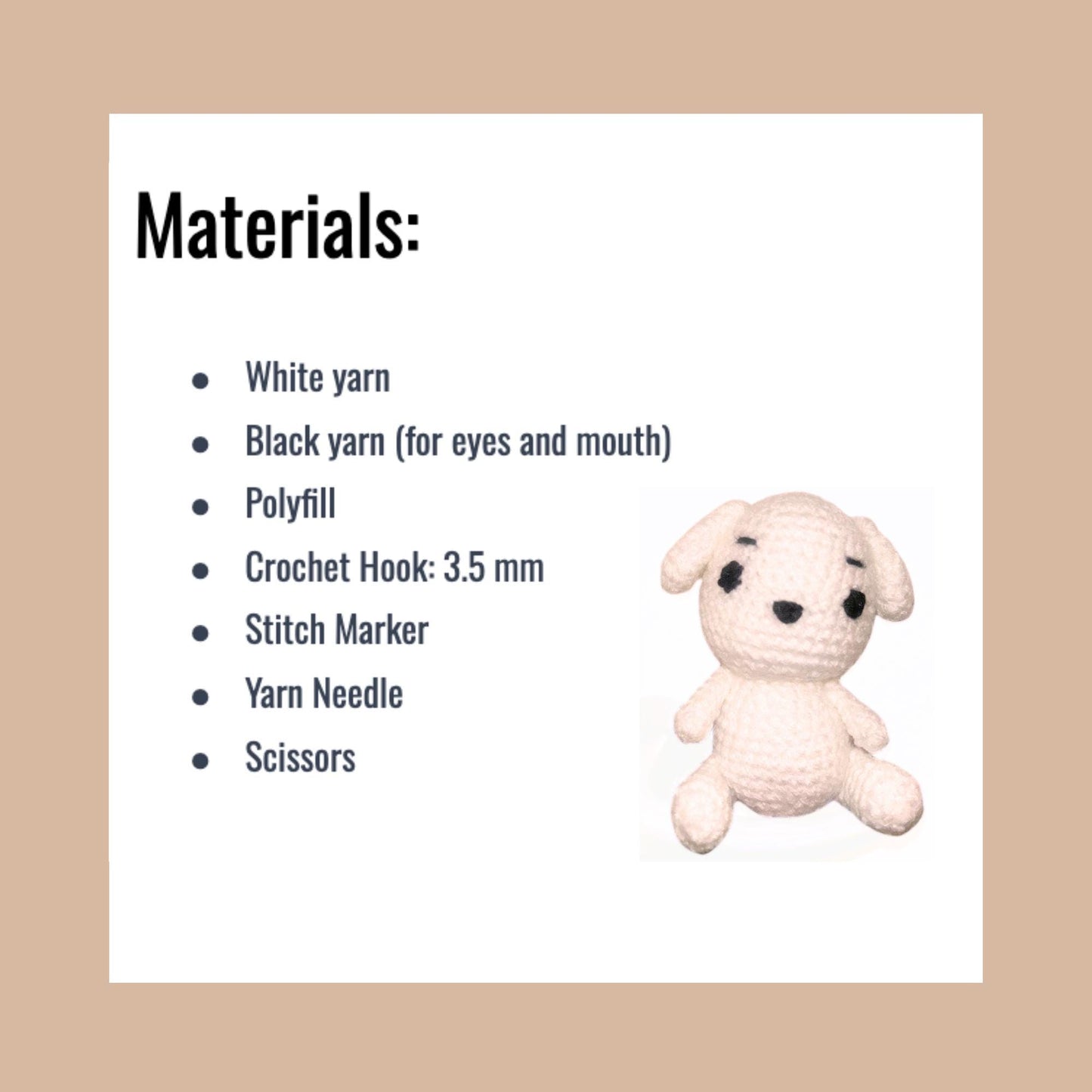 Crochet Dog Pattern PDF - Amigurumi Dog - Cute Dog Plushie - Easy Crochet Tutorial