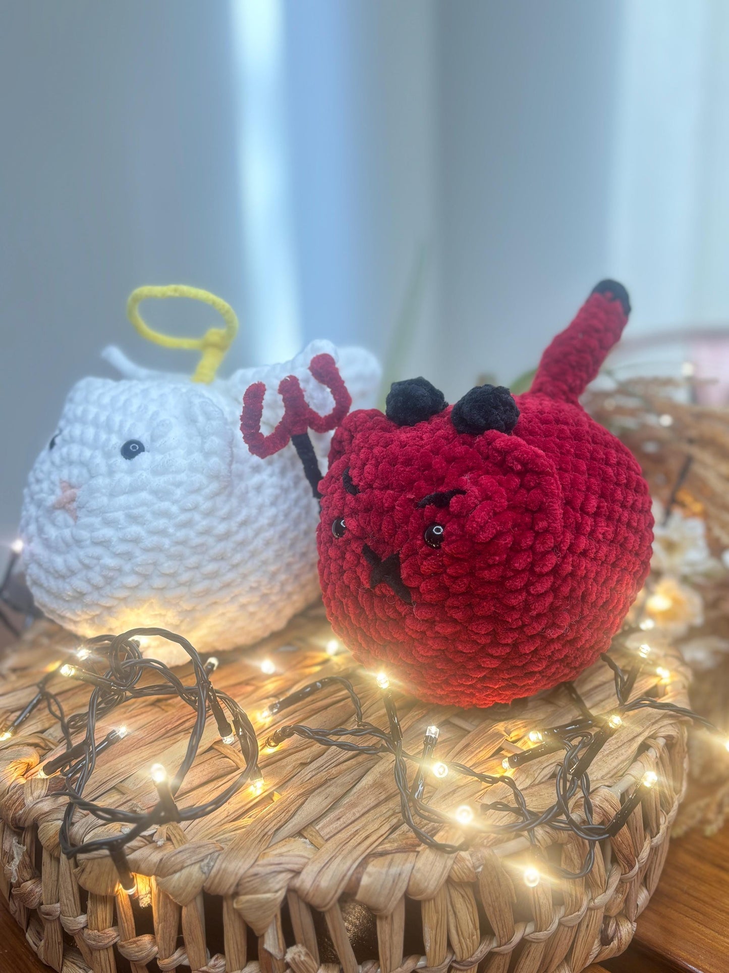 Angel and Devil Loaf Cat Amigurumi Crochet Pattern Bundle – Low Sew Cat Plush PDF Tutorials – Cute and Spooky Crochet Patterns