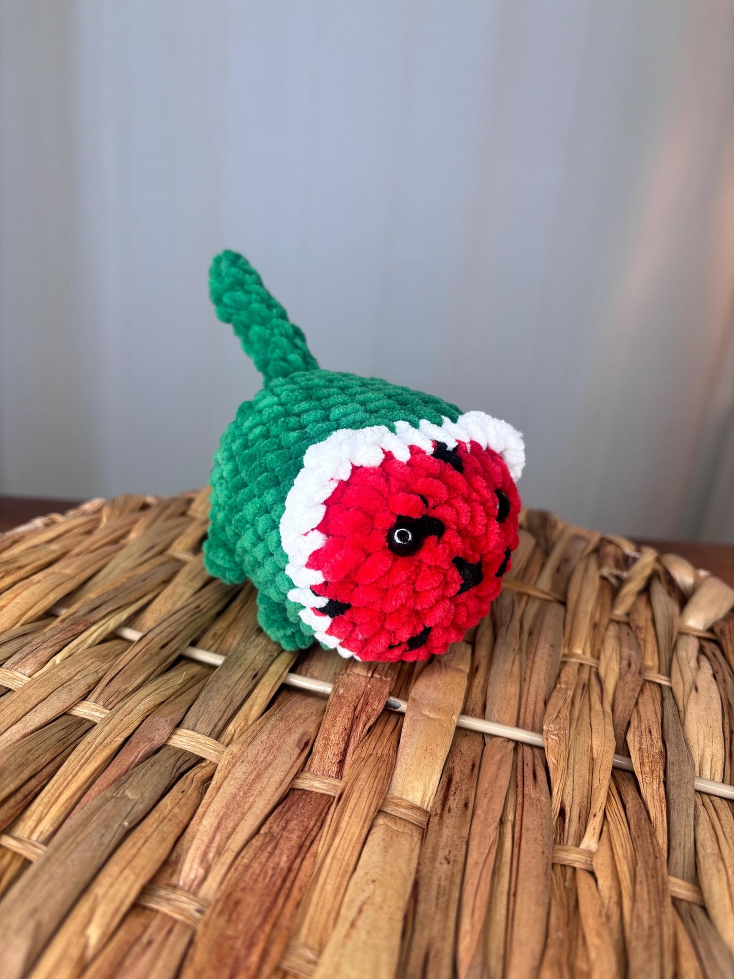 No Sew Watermelon Loaf Cat Crochet Pattern – Cute Kawaii Amigurumi Plushie – Easy Beginner Cat Tutorial – Food Plush Pattern