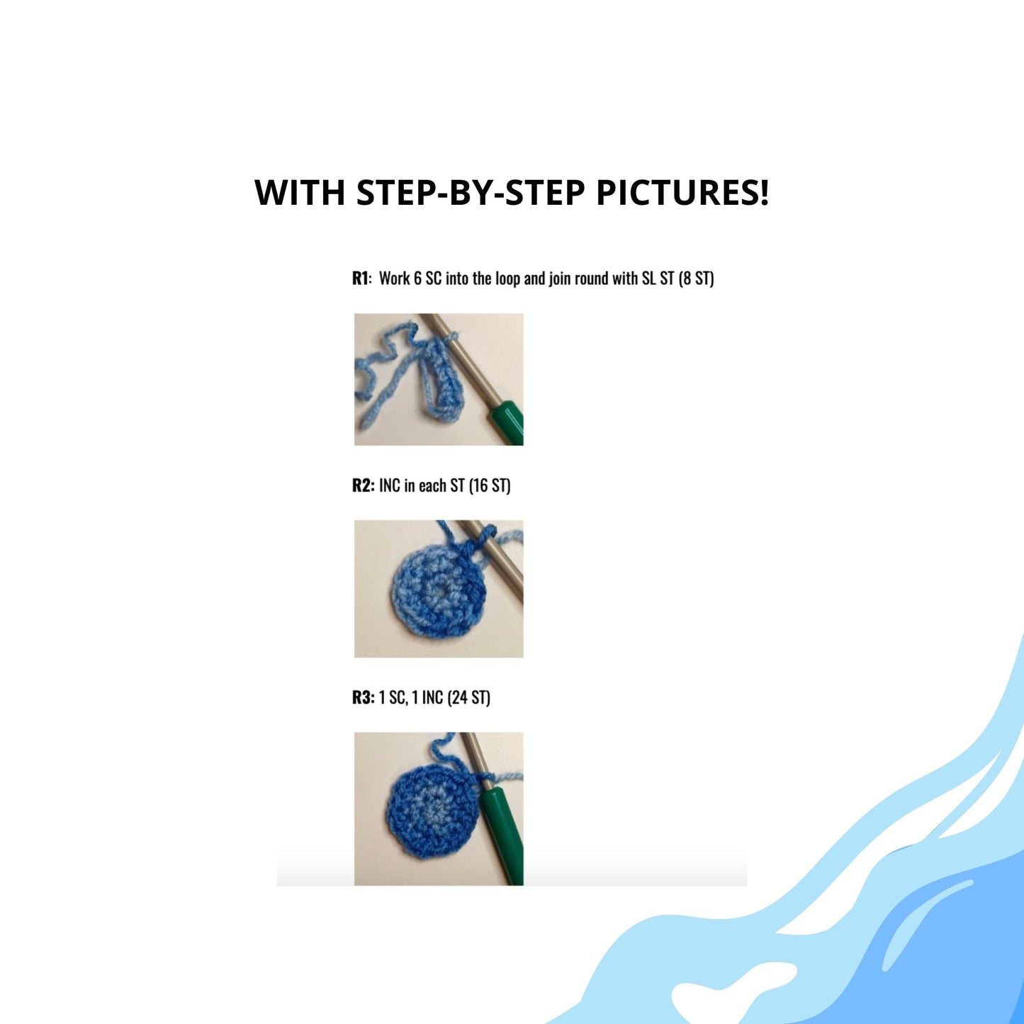 Whale Crochet Pattern PDF – Cute Amigurumi Sea Animal Plush – Beginner Friendly Crochet Toy – Stuffed Whale Tutorial – DIY Gift